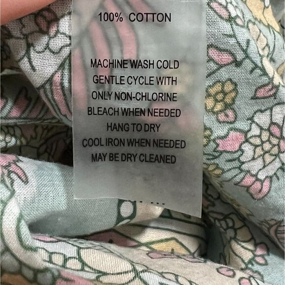 Soft Surroundings Sz M Floral Paisley Print Pintuck Pleated Blouse Popover Top - Picture 9 of 11